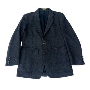 Imperial By Haggar Blazer Sport Coat Men’s 38 100% Wool Blue Herringbone USA